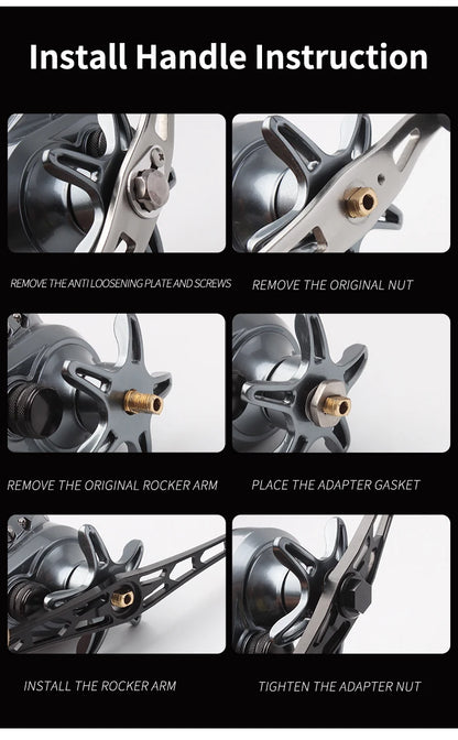 Ruke New Fishing Reel Handle Aluminium Alloy Length 140mm hole