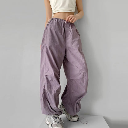 Lightweight  Wide Leg Cargo Pants
