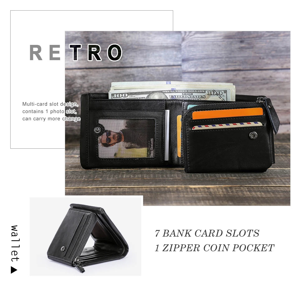 Cowhide Leather Wallet For Mens