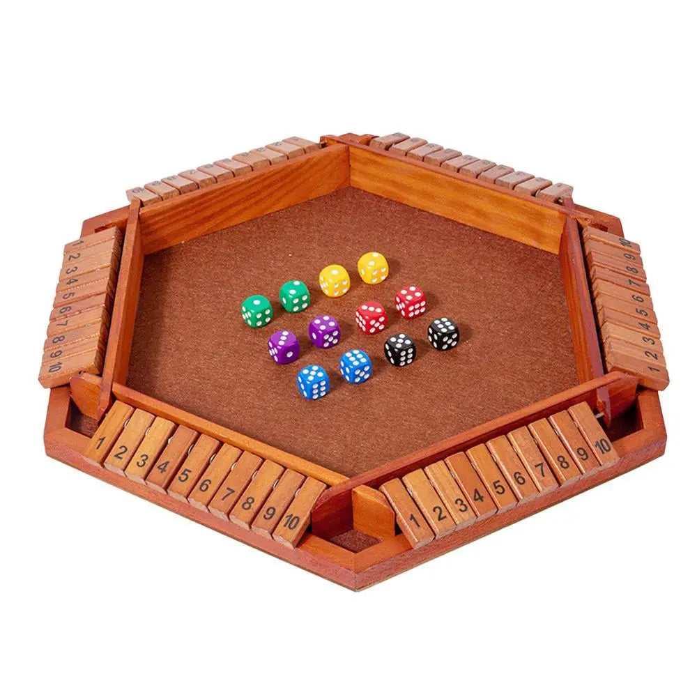 Wooden Dice Game Shut The Box for 4-6