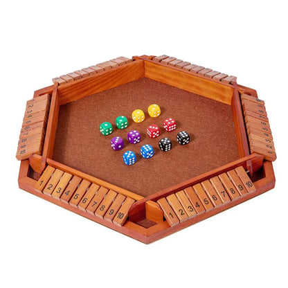 Wooden Dice Game Shut The Box for 4-6