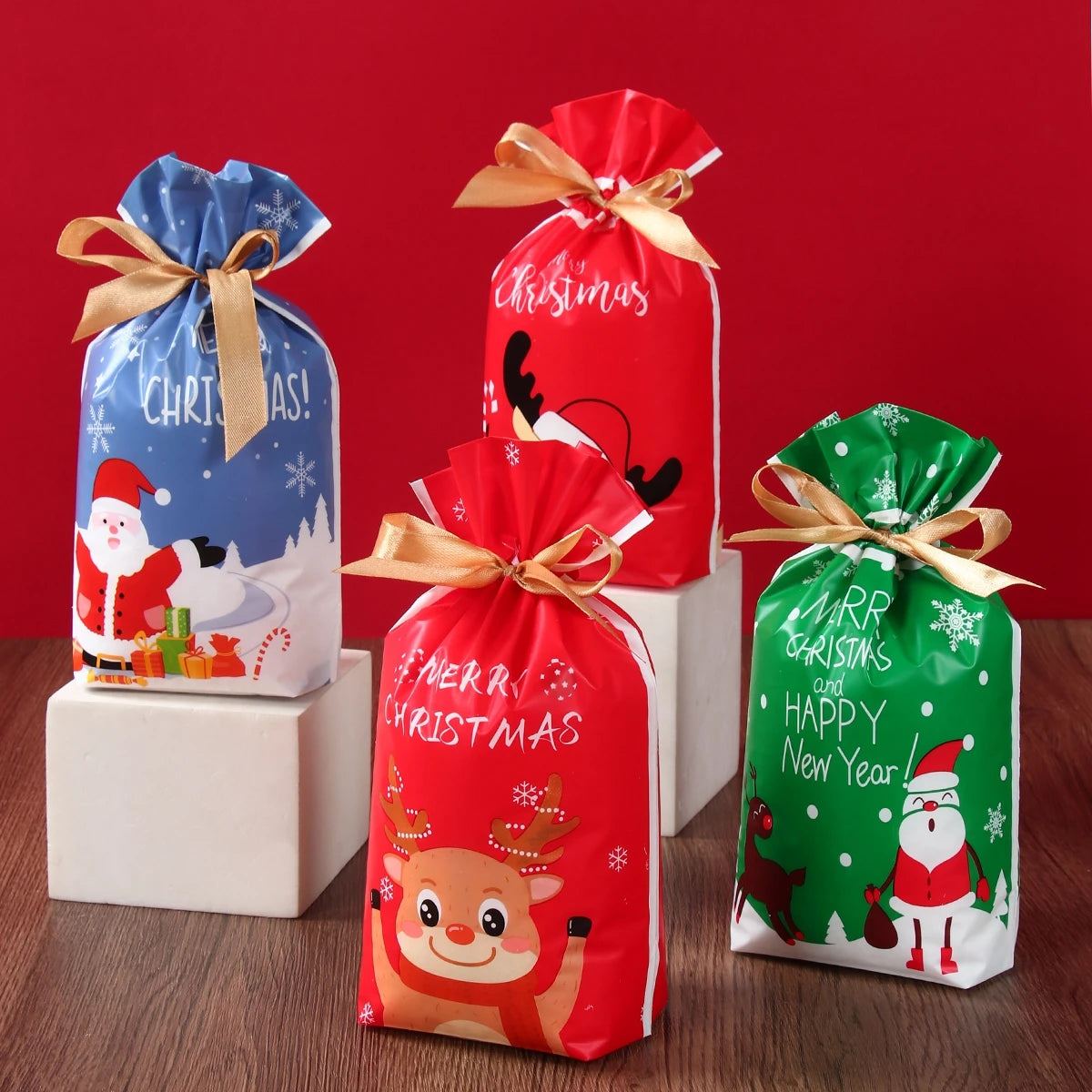 Christmas Drawstring Gift Bags