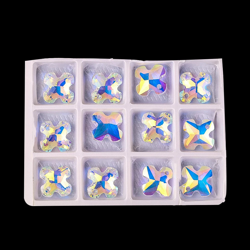 10PC Colored Glass Crystal