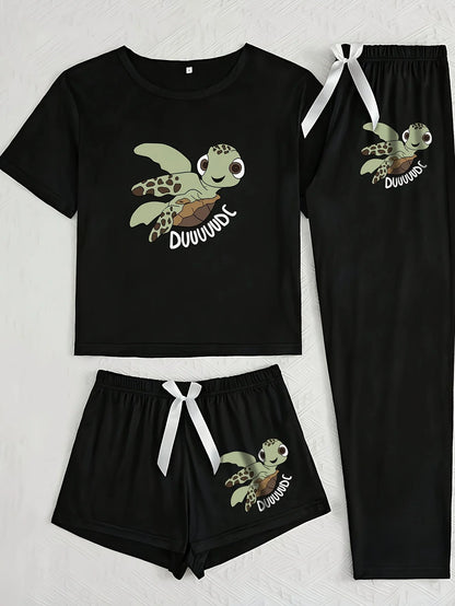 Women's Three-Piece Pajamas