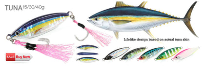 Glow Fishing Lure Casting Tuna15g30g40g60g Slow Pitch Jig Sea Bass