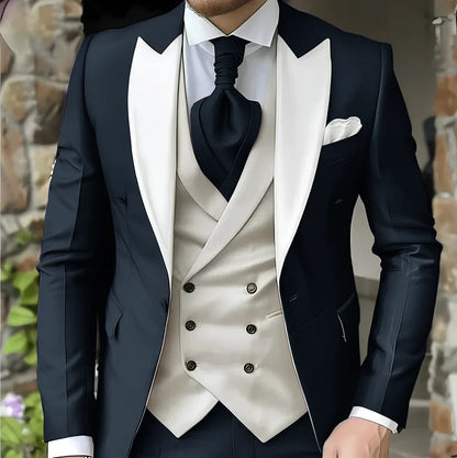 men's suit with peak lapel