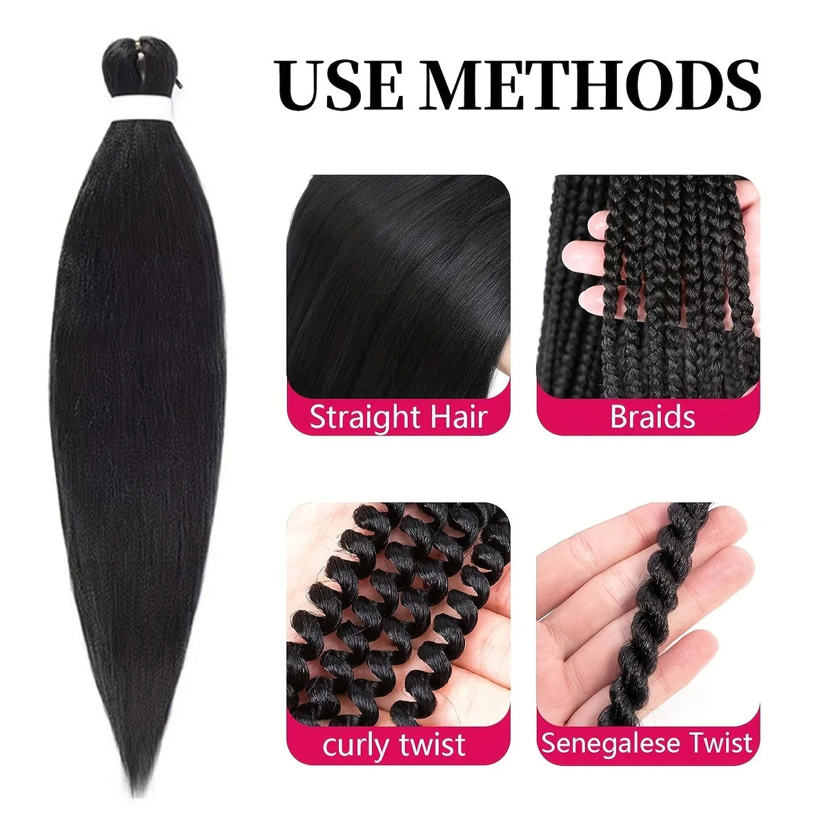 Braiding Hair 3Pcs Natural Black Braiding Hair