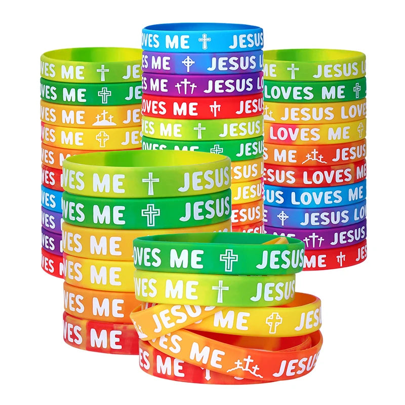 Rainbow Religious Silicone Bracelet