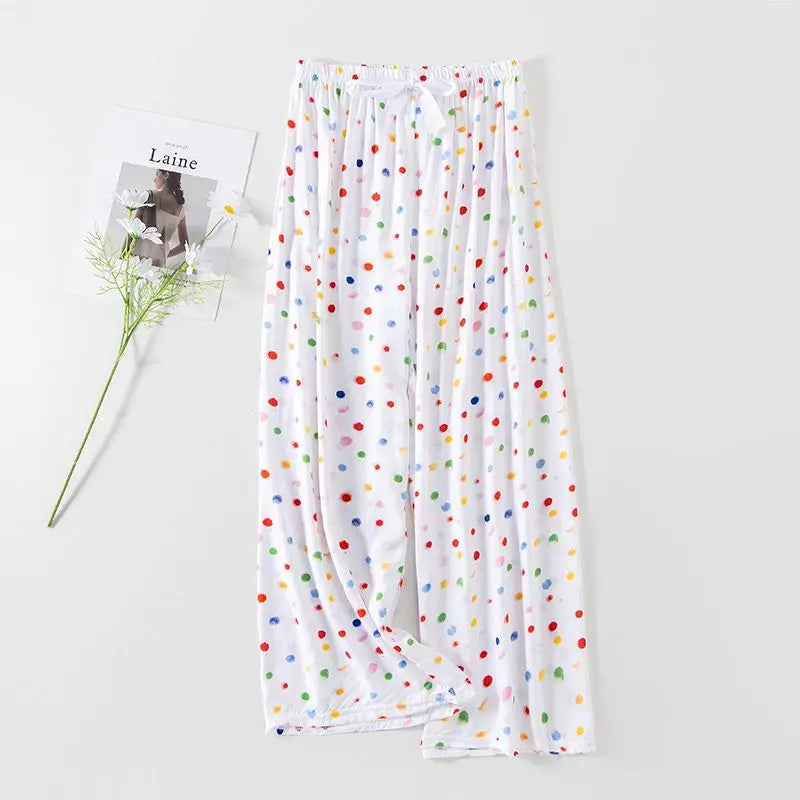 Flower Pajama Pants Summer Women's Loose