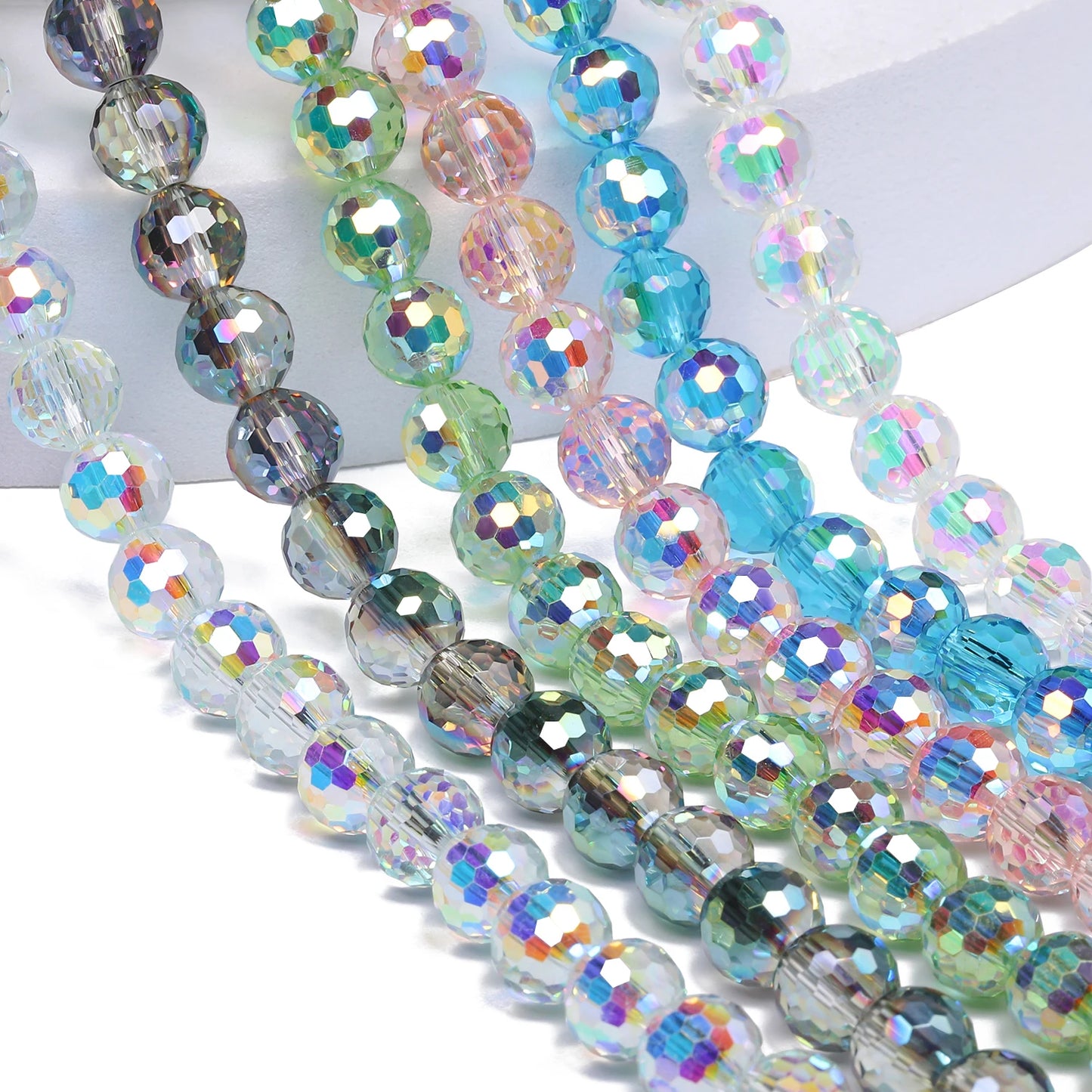 Crystal Glass Beads 6-10mm Faceted