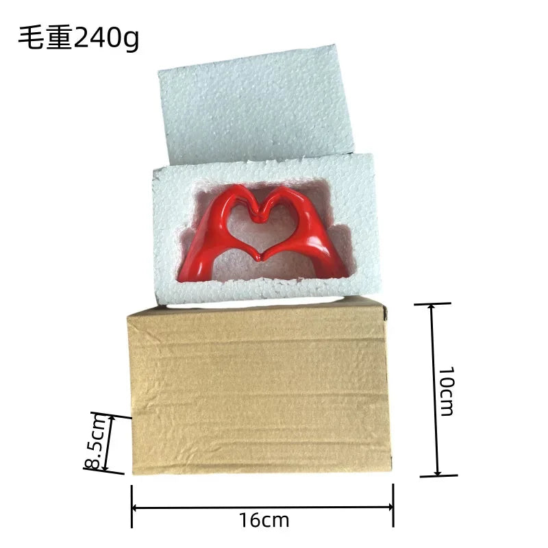 Creative Heart Hand Statue Resin