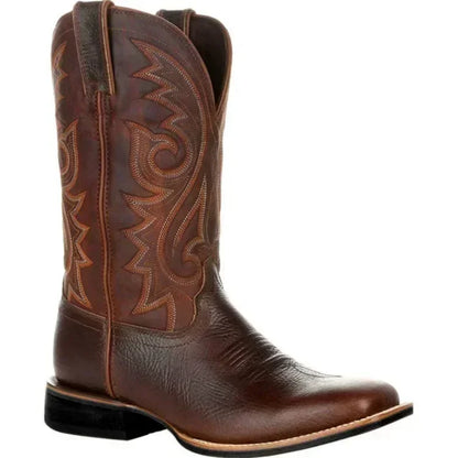 Men Boots Mid Calf Western Cowboy