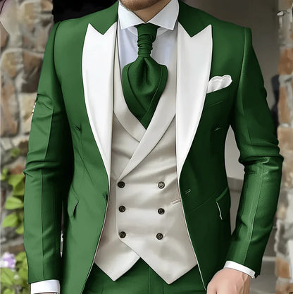 men's suit with peak lapel