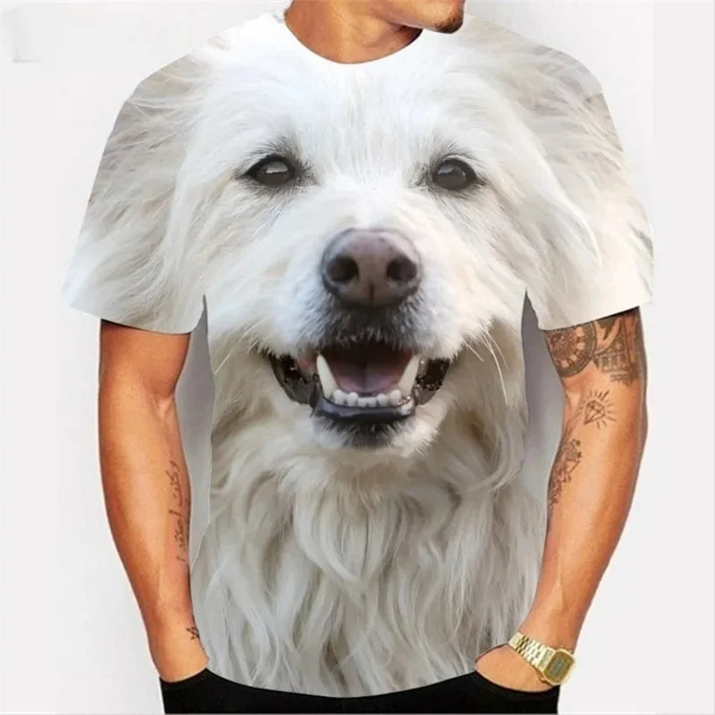 3D Printed Cute Dog T-Shirt For Men