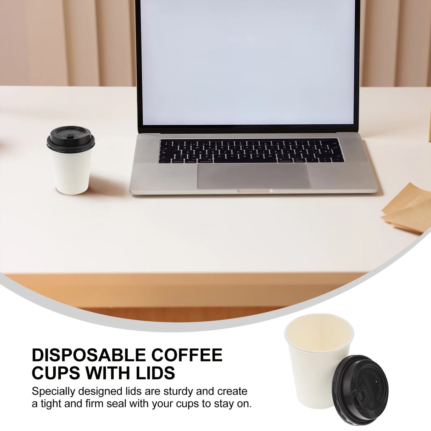 Paper Cup Disposable Takeaway Double Layer Coffee Cup with Lid