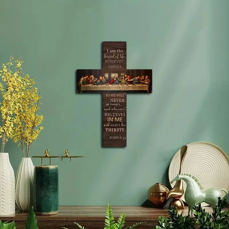 Wooden Sign: The Last Supper Scene.