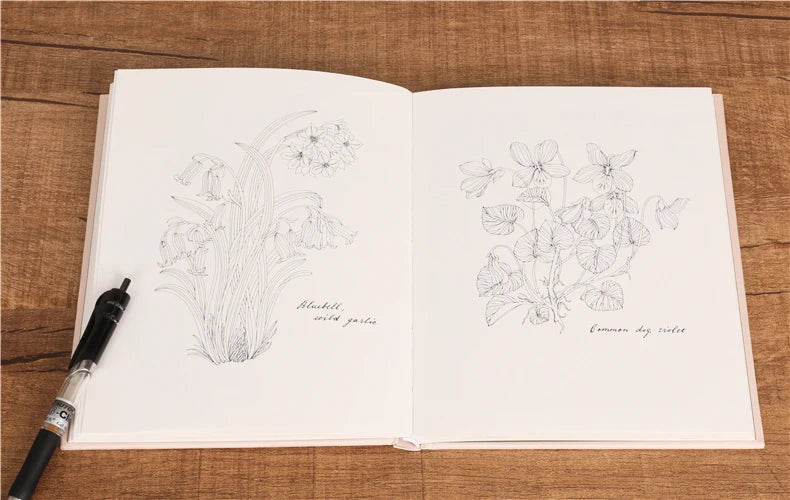 The Flower Year Colouring book