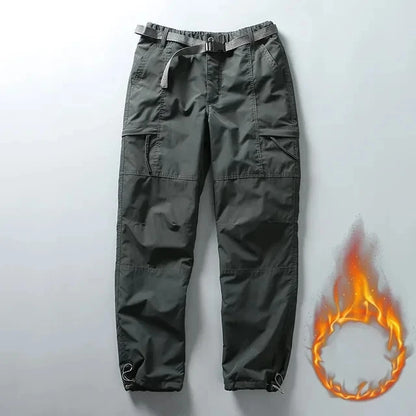 Thick Waterproof Fleece Cargo Pants Men Women Winter Outdoor Multi-pockets