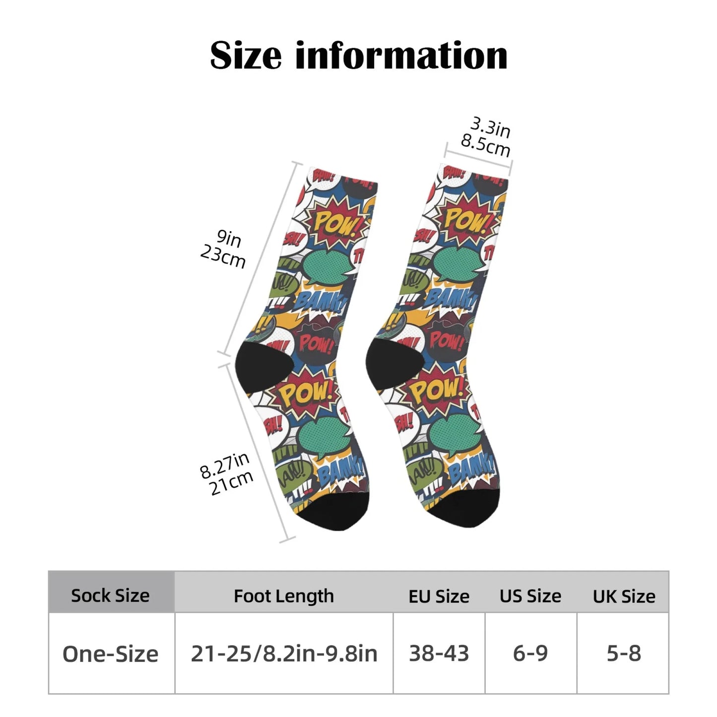 comic pop art socks men