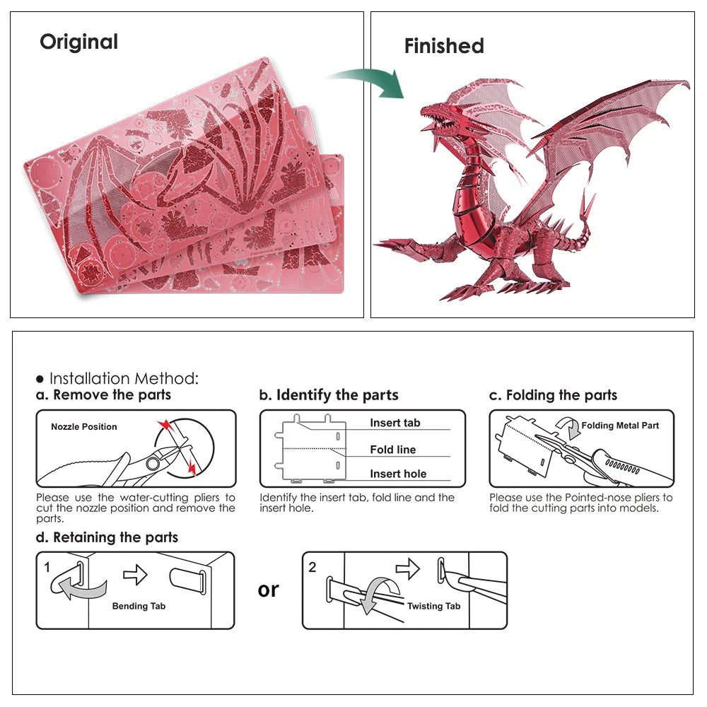 Piececool 3D Metal Puzzles  dragon