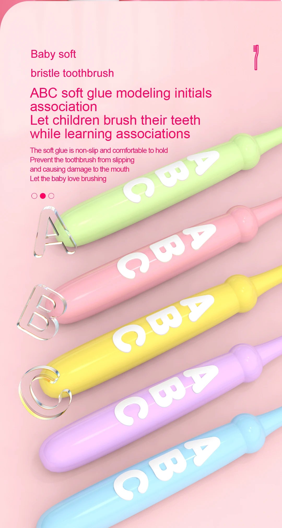 4/10 pcs Children's soft bristled toothbrush