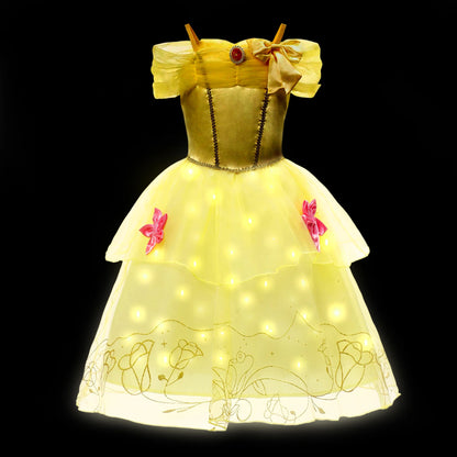 Girl Princess Dress with LED Light