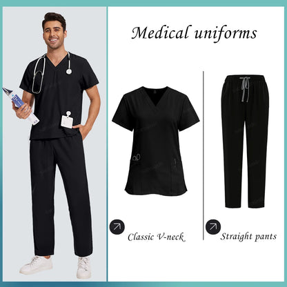 Medical Uniforms Woman Men Dentist  Scrubs Set