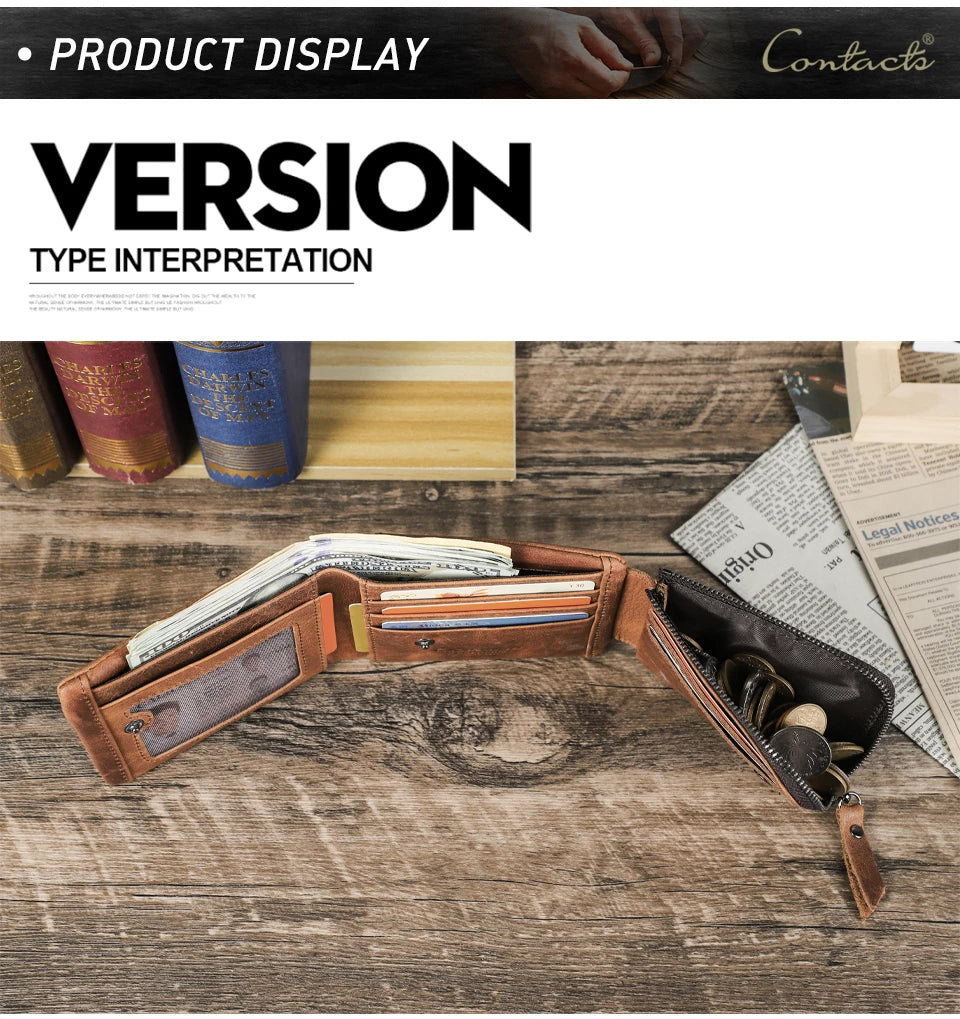 Cowhide Leather Wallet For Mens