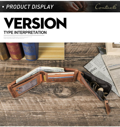 Cowhide Leather Wallet For Mens