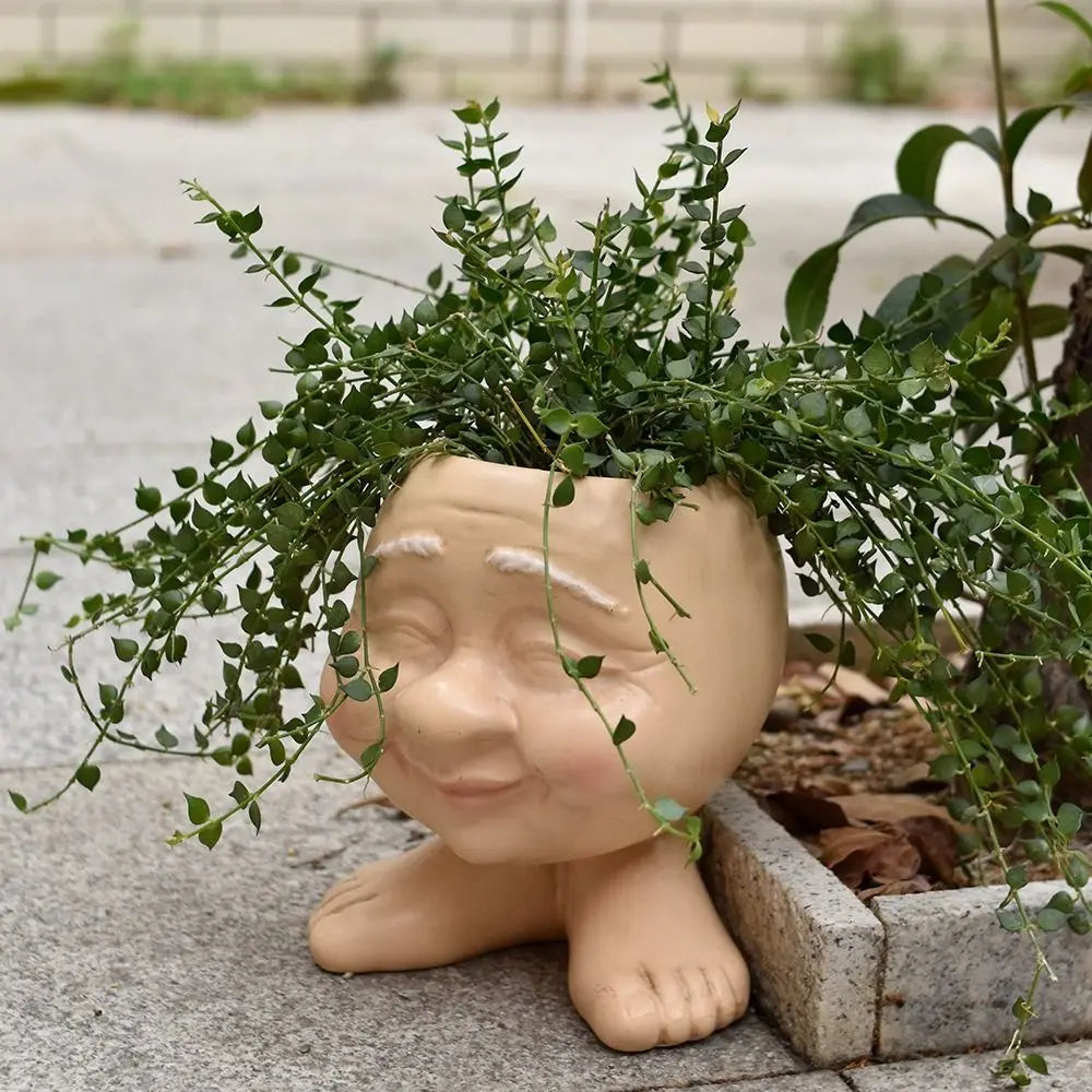 Muggle Face Flower Pot Resin