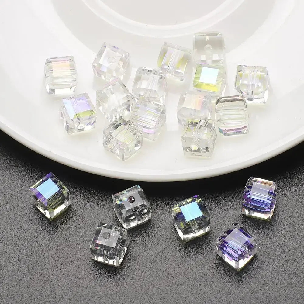 Glass Crystal Charms Cubic