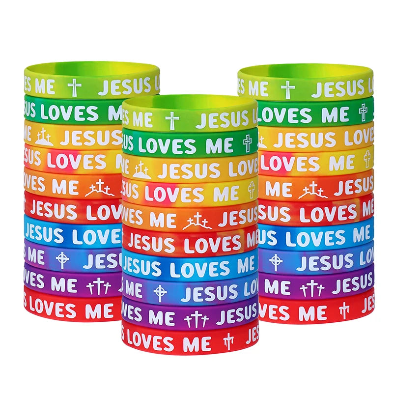 Rainbow Religious Silicone Bracelet