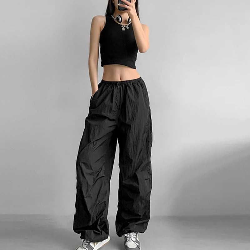 Lightweight  Wide Leg Cargo Pants