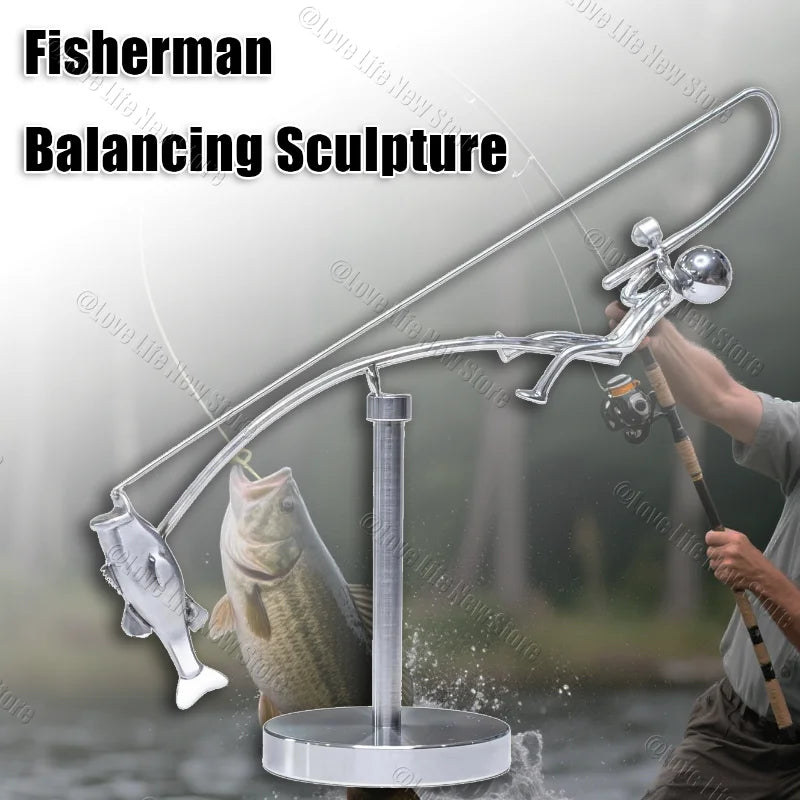 Fisherman Figurine Metal