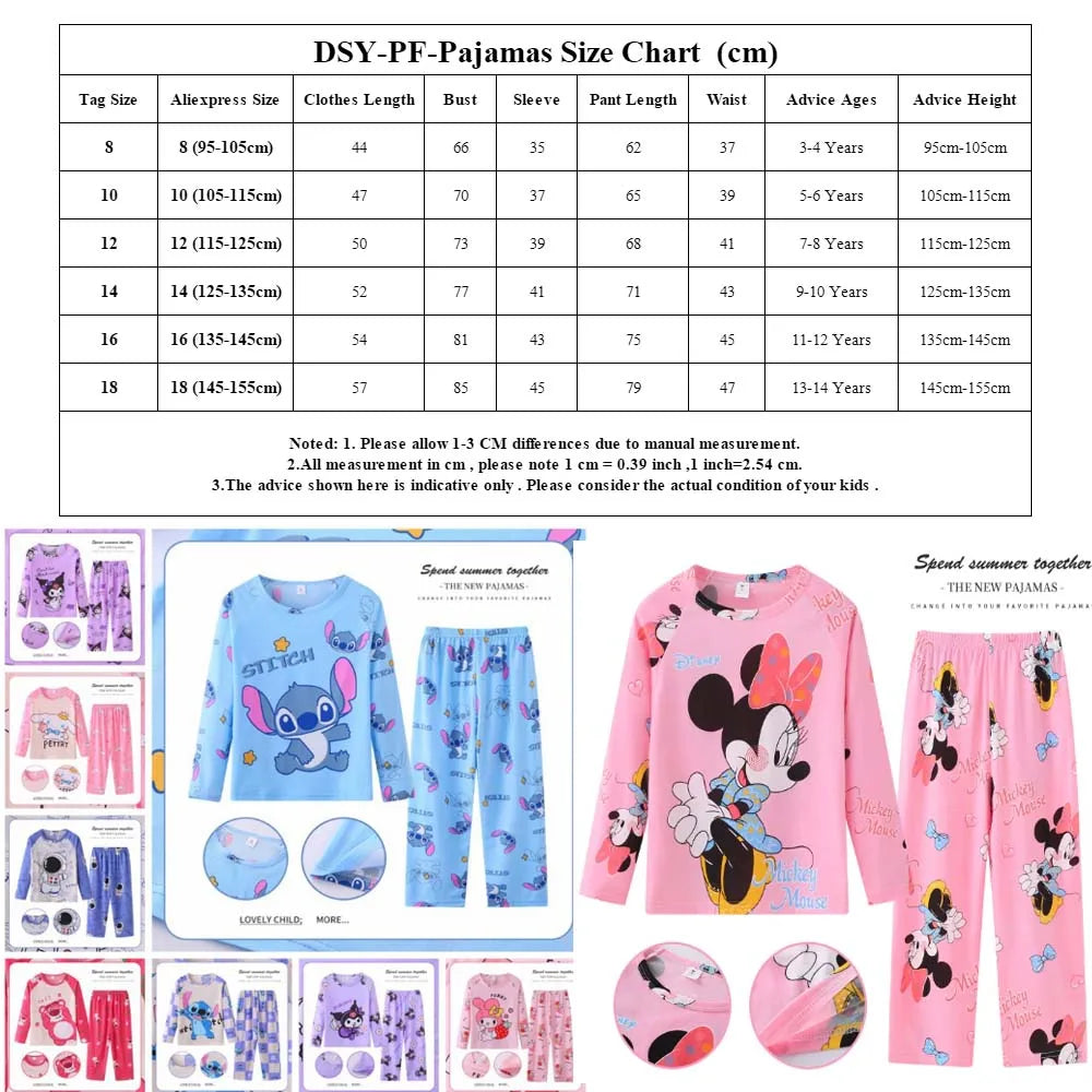 Girls Pajamas Sets Sleepwear Hello Kitty