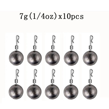 10pcs/Lot Fishing Weights Sinkers 3.5g 5g 7g 10g 14g 20g Fishing Sinker