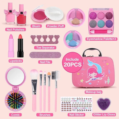 Girls Real Makeup Kit Washable Princess