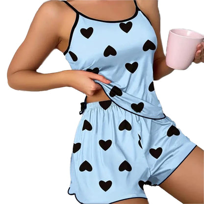 Women's Pajama Set  Pink Heart