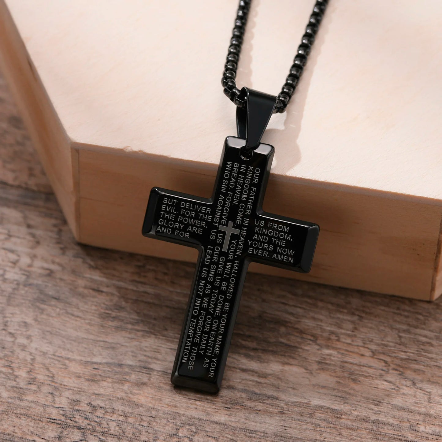Christian Crucifix Crucifixion Pendant for Men Stainless Steel