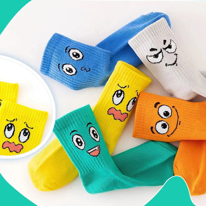 5 Pairs Kids Socks Emoticons childrens