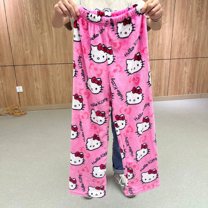 Hello Kitty Sanrio Pajamas Pants Black Pink