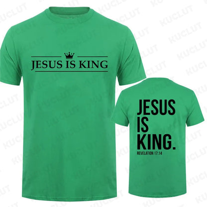 Jesus Is King Print T Shirt