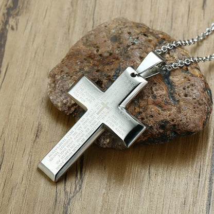 Christian Crucifix Crucifixion Pendant for Men Stainless Steel