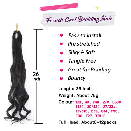 French Curly Crochet Braiding