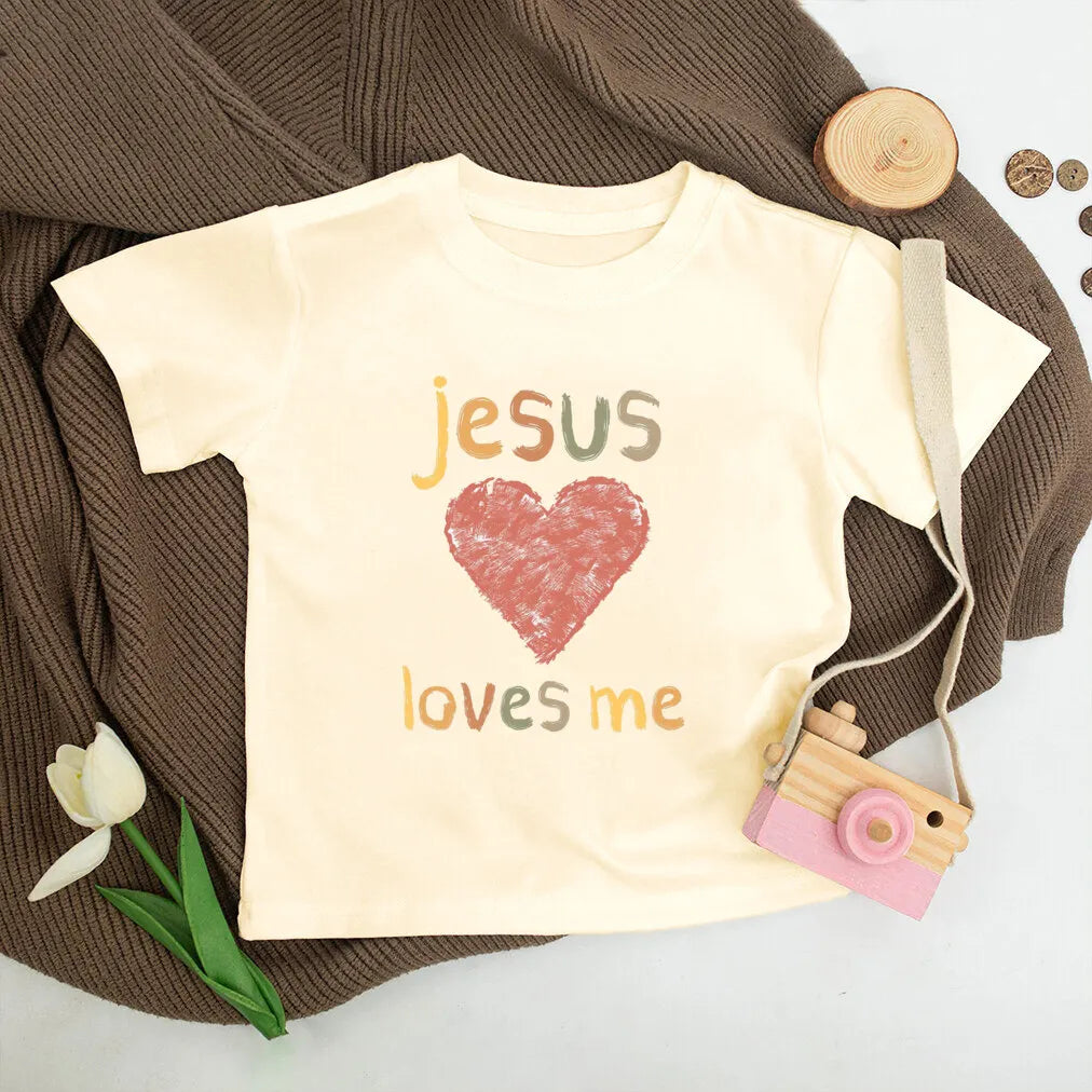 Jesus Loves Me Print Kids tshirt