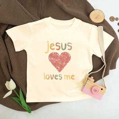 Jesus Loves Me Print Kids tshirt
