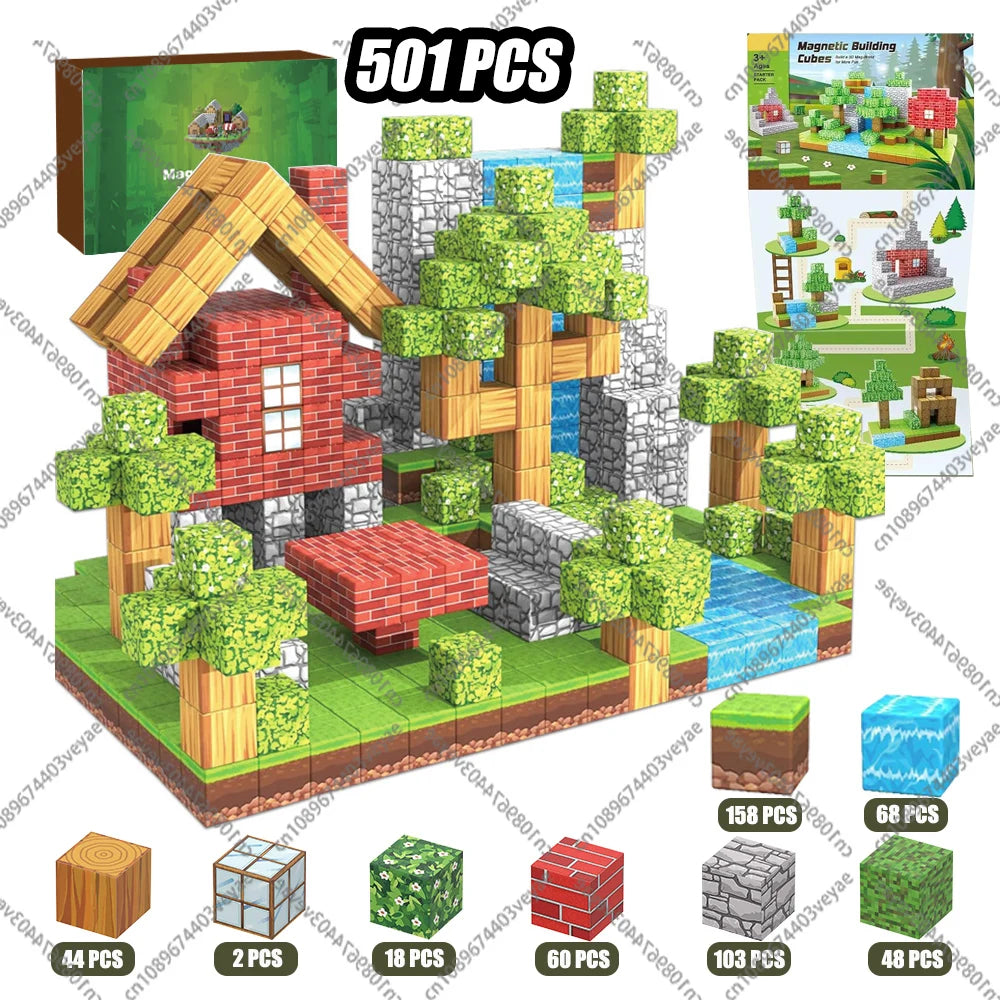 Minecraft Magnetic Building Blocks Mine World Magnet
