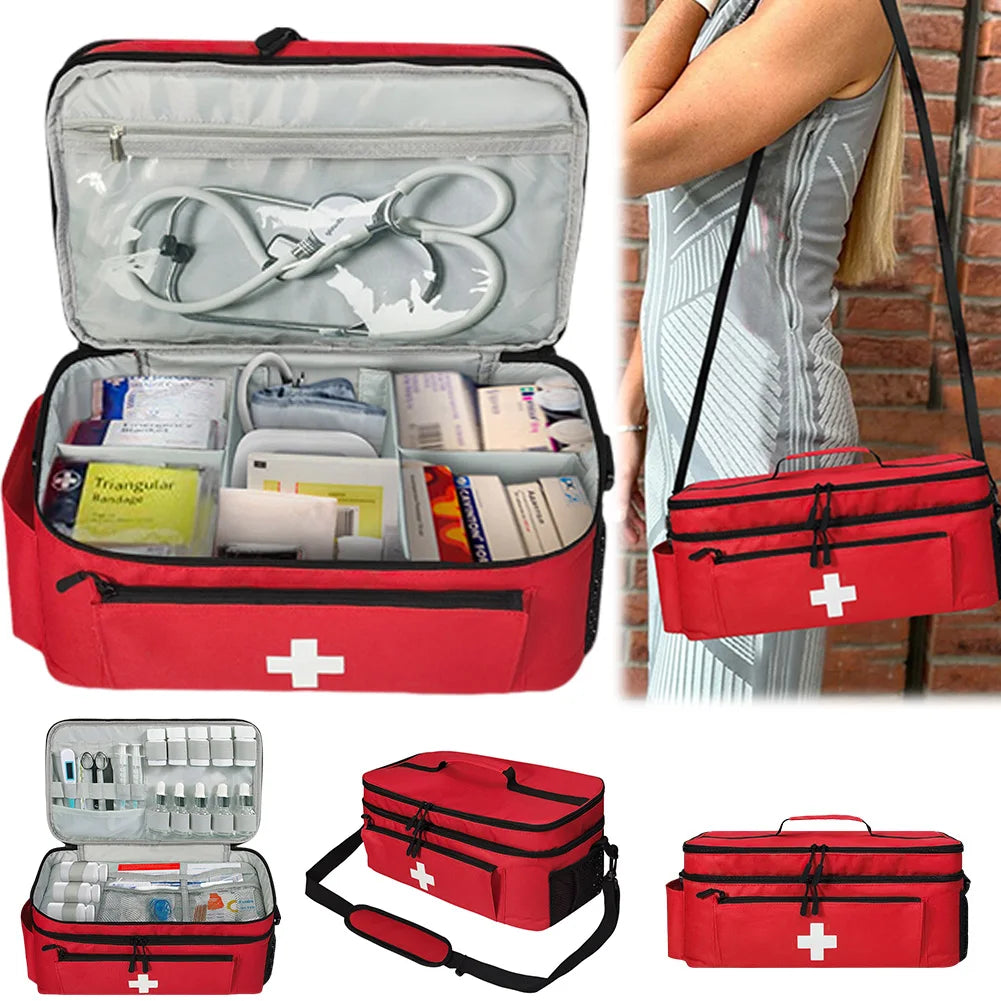 Travel Medicine Bag with Lockable Zippers