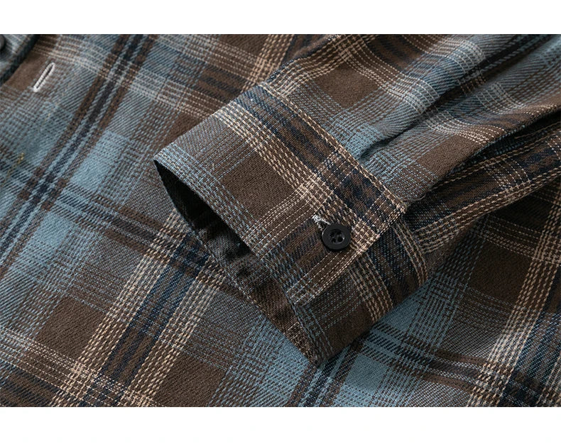 10XL Men Shirt Plaid Long Sleeve Plus Size 6XL 7XL 8XL 9XL