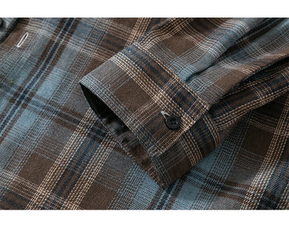 10XL Men Shirt Plaid Long Sleeve Plus Size 6XL 7XL 8XL 9XL